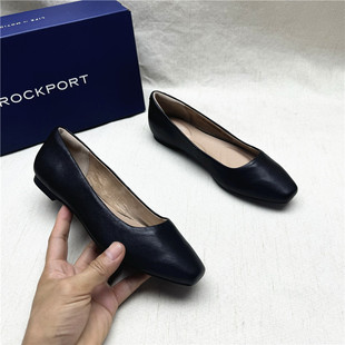 舒适真皮软面低跟工作鞋 Rockport 圆头浅口时尚 女鞋 乐步撤柜正品
