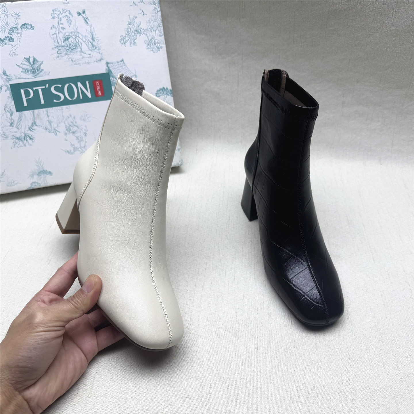 PT'SON/百田森真皮保暖时装靴女
