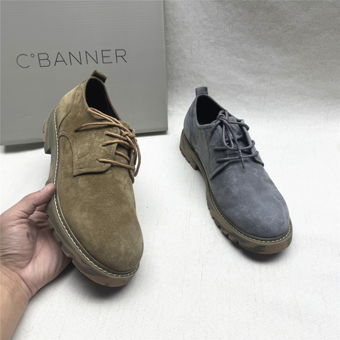 商场正品撤柜百搭方跟圆头舒适工装鞋男春秋新款真皮交叉绑带单鞋