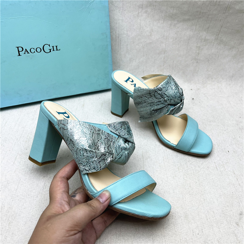 PACOGIL帕克吉尔真皮粗跟女鞋