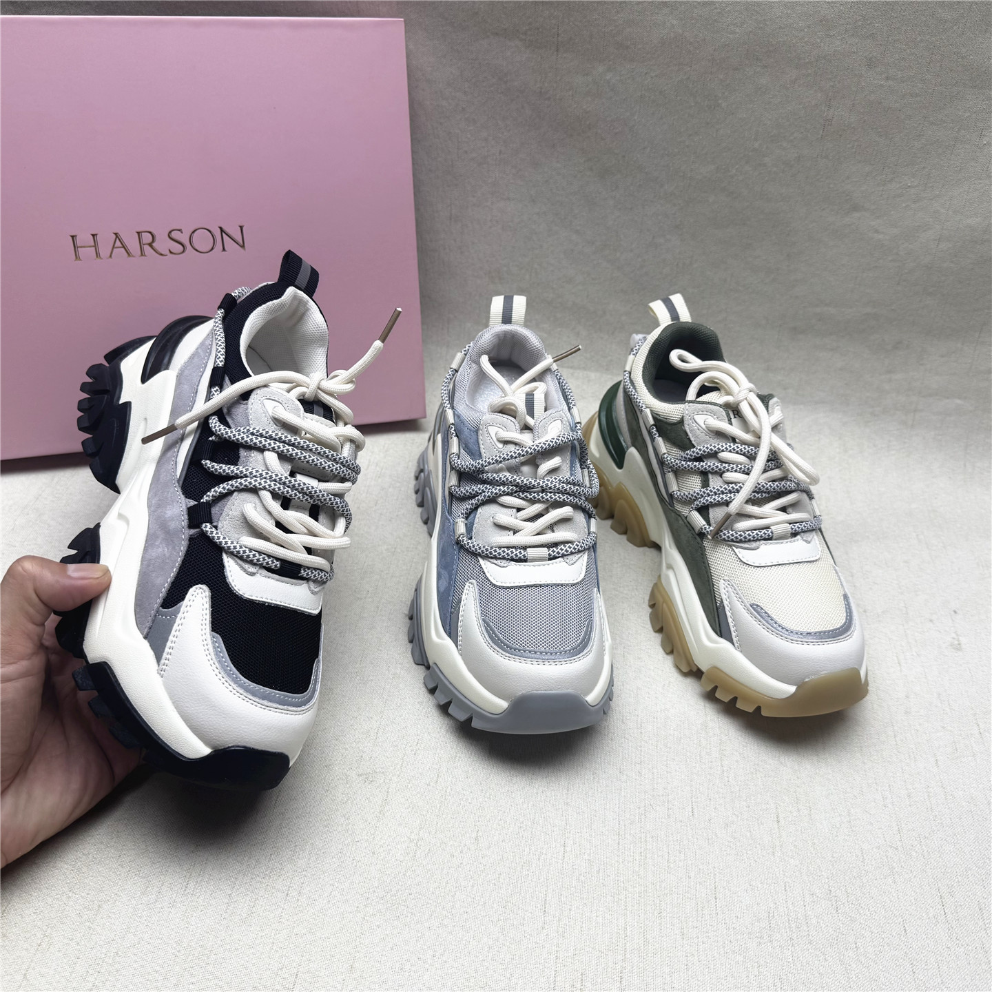Harson/哈森织物休闲老爹鞋女