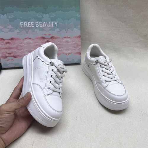 35码FREEBEAUTY自由姿色正品撤柜厚底圆头休闲板鞋女新款单鞋清仓