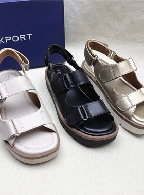 Rockport/乐步撤柜正品时尚厚底舒适时装鞋女夏季新款魔术贴凉鞋M