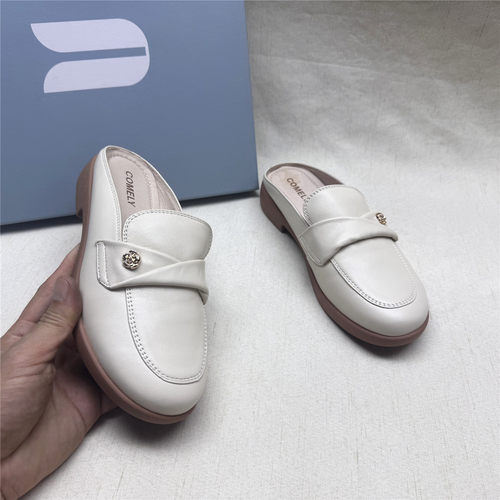 comely/康莉正品撤柜百搭软底软面时装女鞋春新款羊皮舒适包头拖