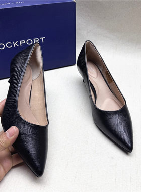 Rockport/乐步撤柜时尚尖头细跟时装鞋女新款牛皮单鞋M