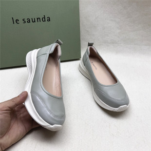 le saunda/莱尔斯丹5M时尚厚底轻便时装女鞋春新款牛羊皮单鞋