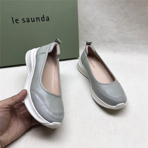 le saunda/莱尔斯丹5M正品时尚厚底轻便时装女鞋春新款牛羊皮单鞋