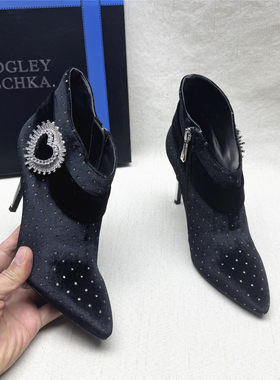 BadgleyMischka织物侧拉链短靴