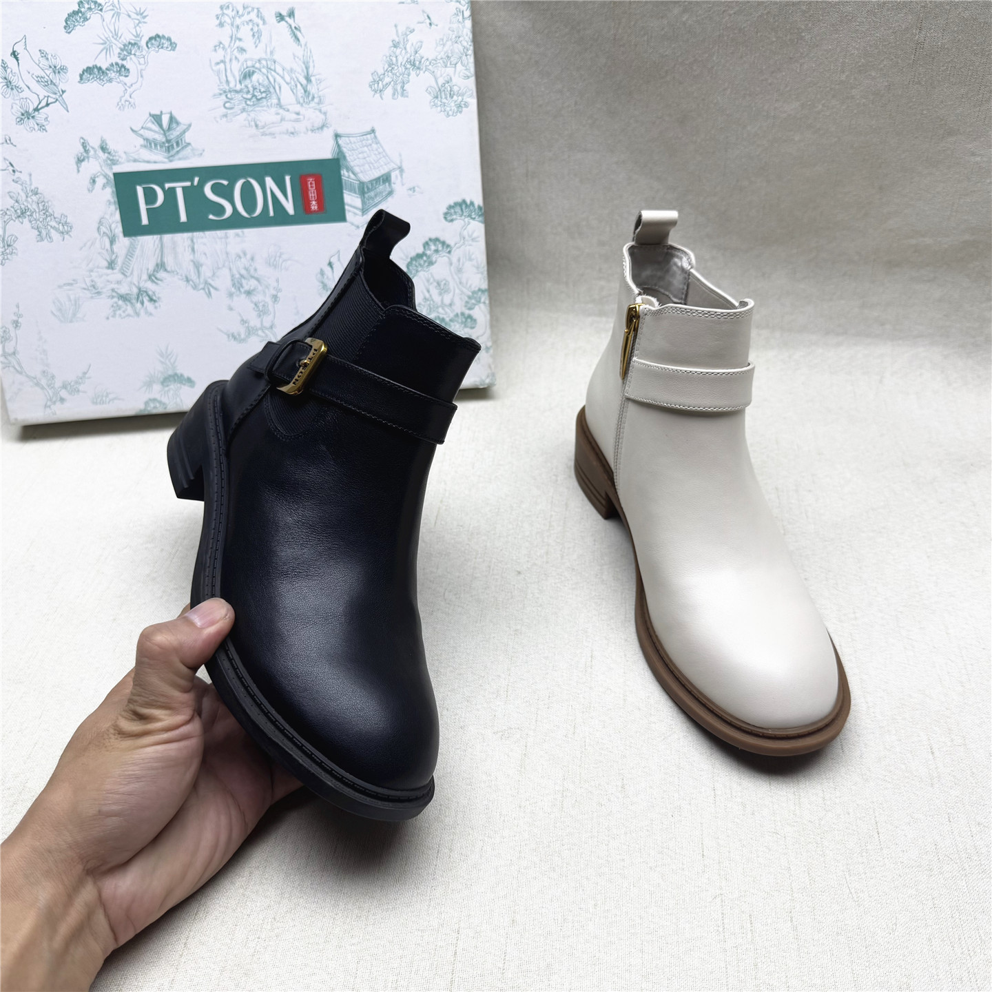 PT'SON/百田森真皮保暖时装靴女