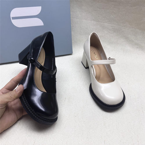 comely/康莉正品撤柜时尚粗跟圆头玛丽珍女鞋新款松紧带浅口单鞋