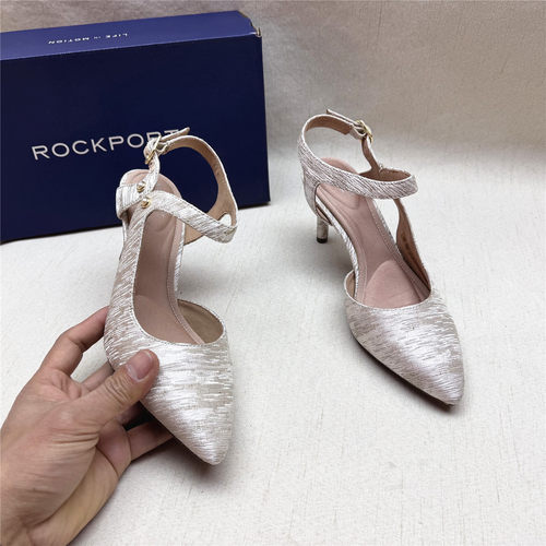 Rockport/乐步正品撤柜高跟舒适时装鞋女春夏新款织物包头凉鞋M