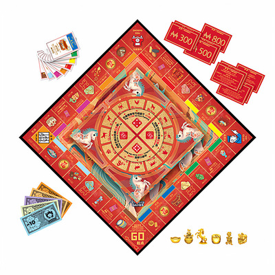 包邮马年新品Monopoly地产大亨新春马年版桌游强手卡牌家庭聚会玩
