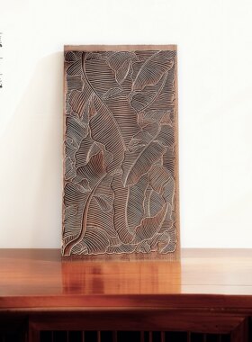 梨木雕版植物系列蕉叶笺