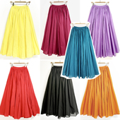 纯色百褶纯棉女半身裙中长裙多色百搭大摆民族风显瘦显气质松紧腰