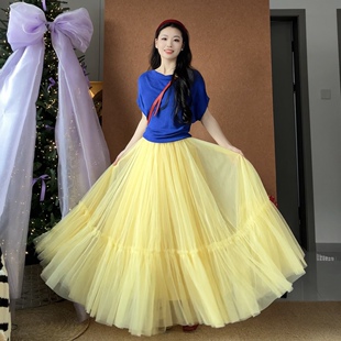 文艺大摆女裙2026春夏新款 复古收腰显瘦半身裙大摆裙公主长裙 法式