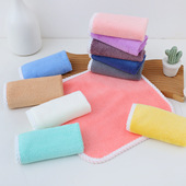 家用多色挂巾小方巾珊瑚绒抹布保洁清洁抹布可挂擦手巾浅色正方形