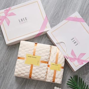 可刺绣LOGO毛巾浴巾套装企业礼品