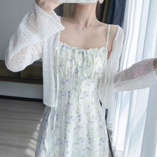 碎花吊带连衣裙女夏季法式小个子长裙海边度假裙子小清新2025新款