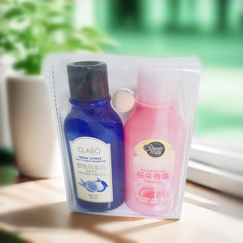 爱敬珂莱泊净澈之旅行套装无硅油洗发水护发素沐浴露深层洁净控油