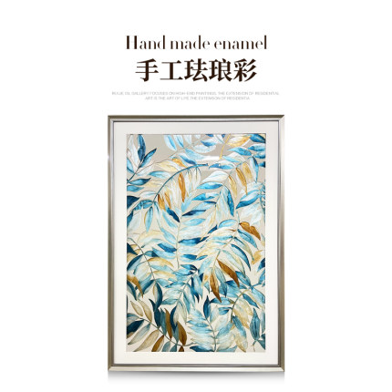 法式轻奢客厅背景墙壁高级感装饰画 手绘珐琅彩 玄关走廊过道挂画