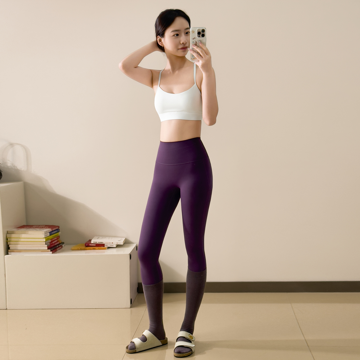 蓝小可普拉提训练服外穿瑜伽裤子