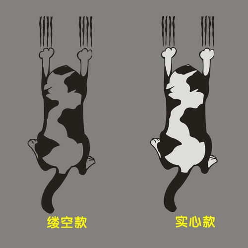 小猫咪卡通车贴小猫滑行贴纸车门贴 遮挡伤痕划痕贴 车尾贴搞笑贴 - 封面