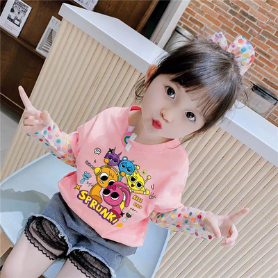 女童冰丝防晒长袖节奏盒子儿童T恤夏季sprunki音乐盒子薄款上衣