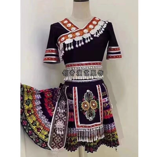 新款黛帕舞蹈服装苗族土家族演出服少数民族艺考独舞表演儿童成人