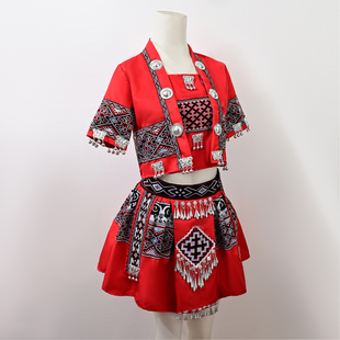 少数民族服装 苗族彝族瑶侗族女童演出服饰 儿童广西三月三壮族服装