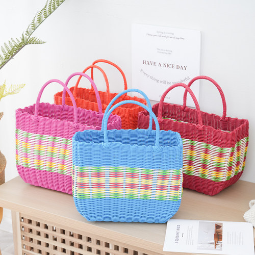 菜篮子手提买菜编织收纳洗澡筐篮