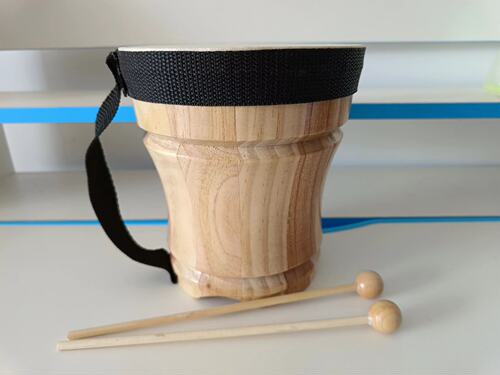 6英寸15CM 实木手提鼓 拍鼓 邦戈鼓 非洲鼓 早教鼓 亲子教具