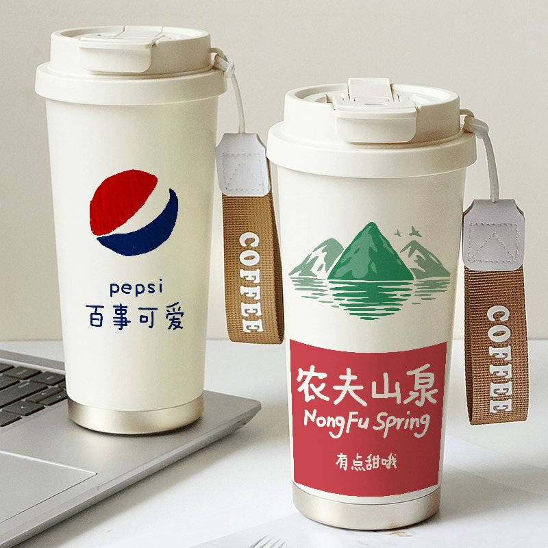 保温杯女生高颜值水杯2025新款搞怪百事可爱卡通学生情侣创意水杯