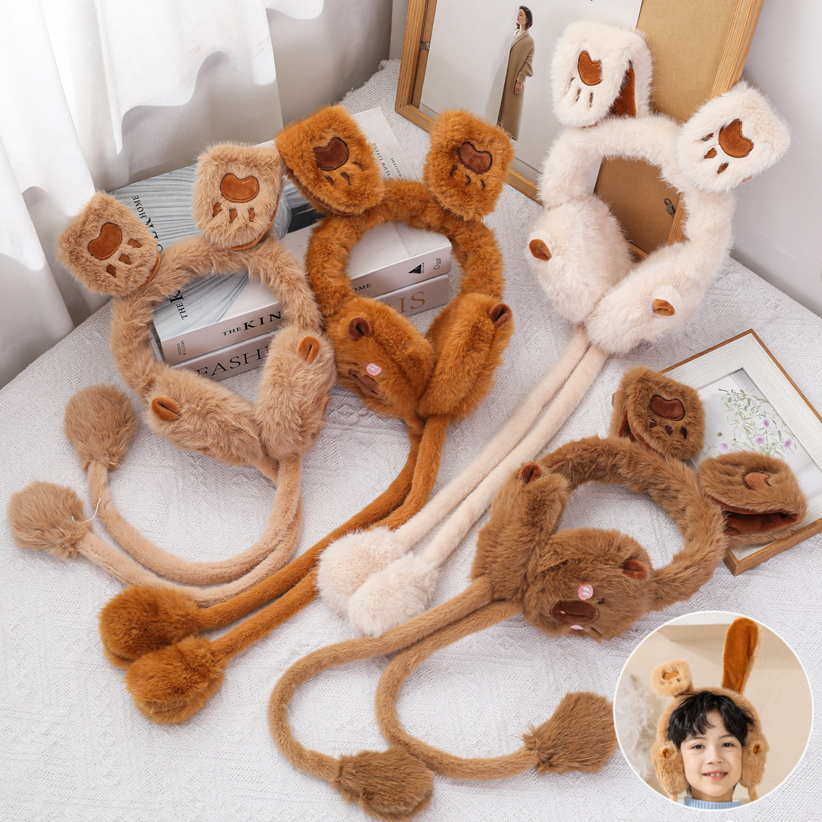 卡皮巴拉气动耳罩儿童冬季保暖