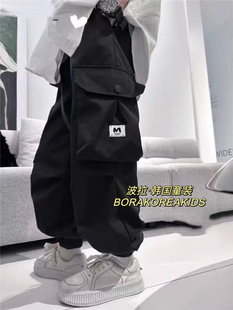 2025秋装波拉韩国童装女男孩中大儿童体育课休闲裤运动裤工装裤子