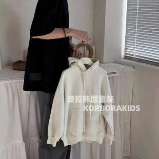 男孩衣服潮 男女童中大童衛衣連帽上衣套頭衫 2025春裝 波拉韓國童裝