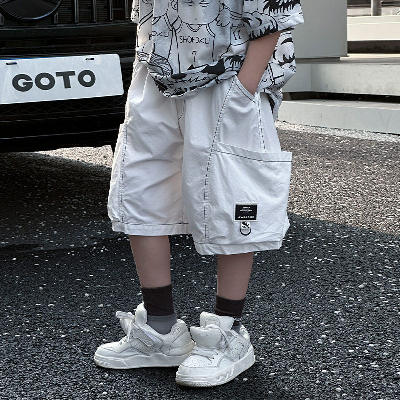波拉童装童装2026夏装男童工装短裤薄款儿童休闲裤夏五分裤子