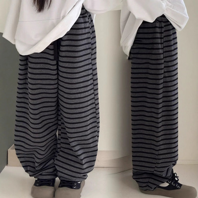 2025秋装波拉童装儿童装韩版洋气条纹直筒裤女童中大童卫裤长裤