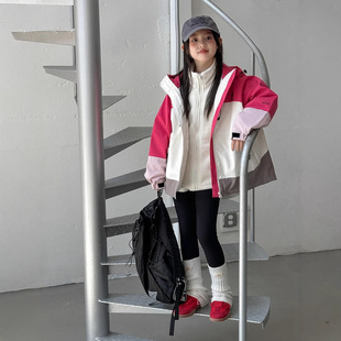 2025冬装波拉童装男女童冲锋衣中大童韩版加厚保暖外套三合一上衣