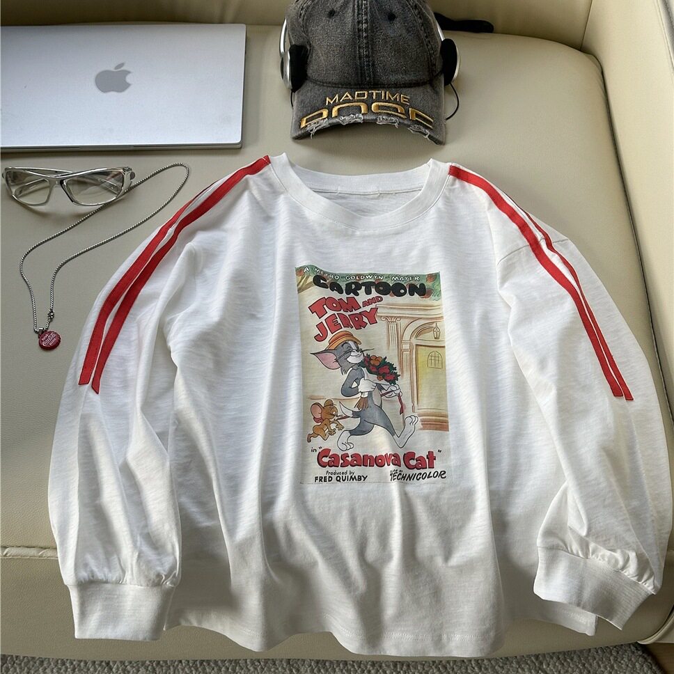 波拉童装2026春装春款男童纯棉长袖T恤韩版卡通儿童打底衫女童中