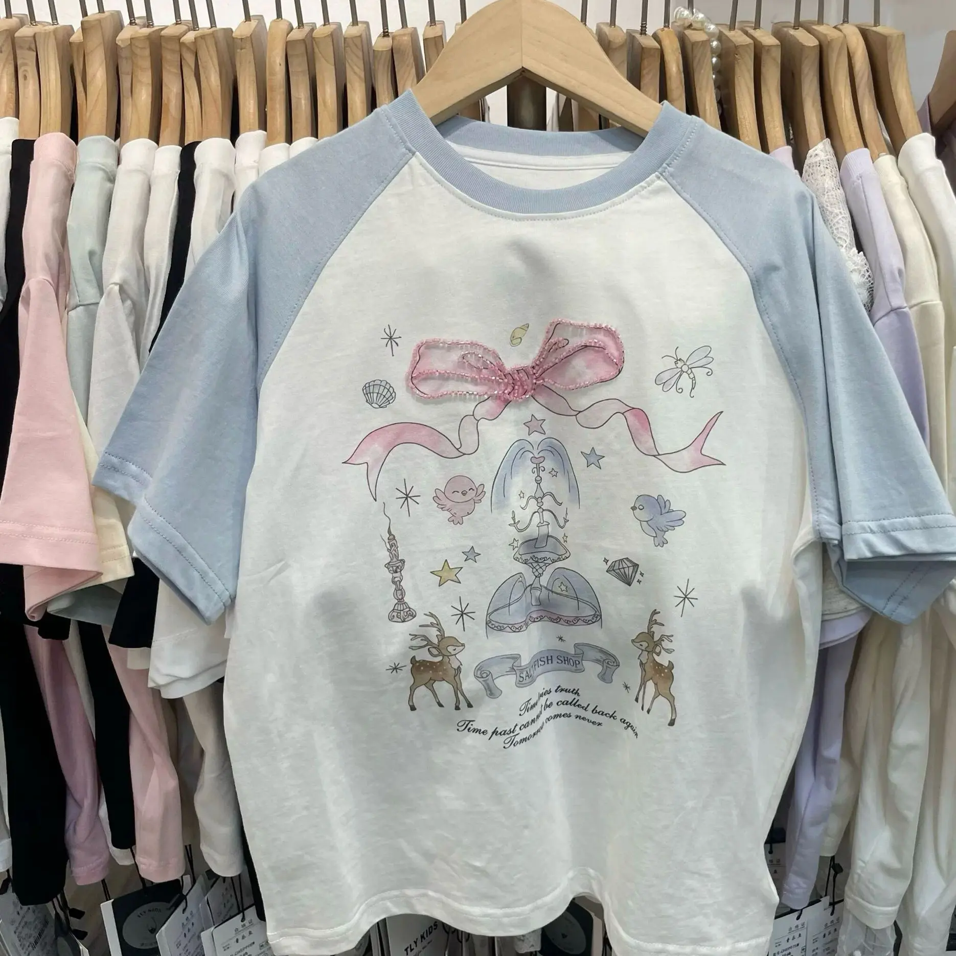 2025夏装波拉韩国童装男女童中大童可爱女童短袖T恤韩版网红Tee衫