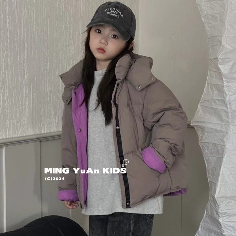 波拉童装新款儿童羽绒服2025冬季男女童短款加厚设计感小众白鸭绒