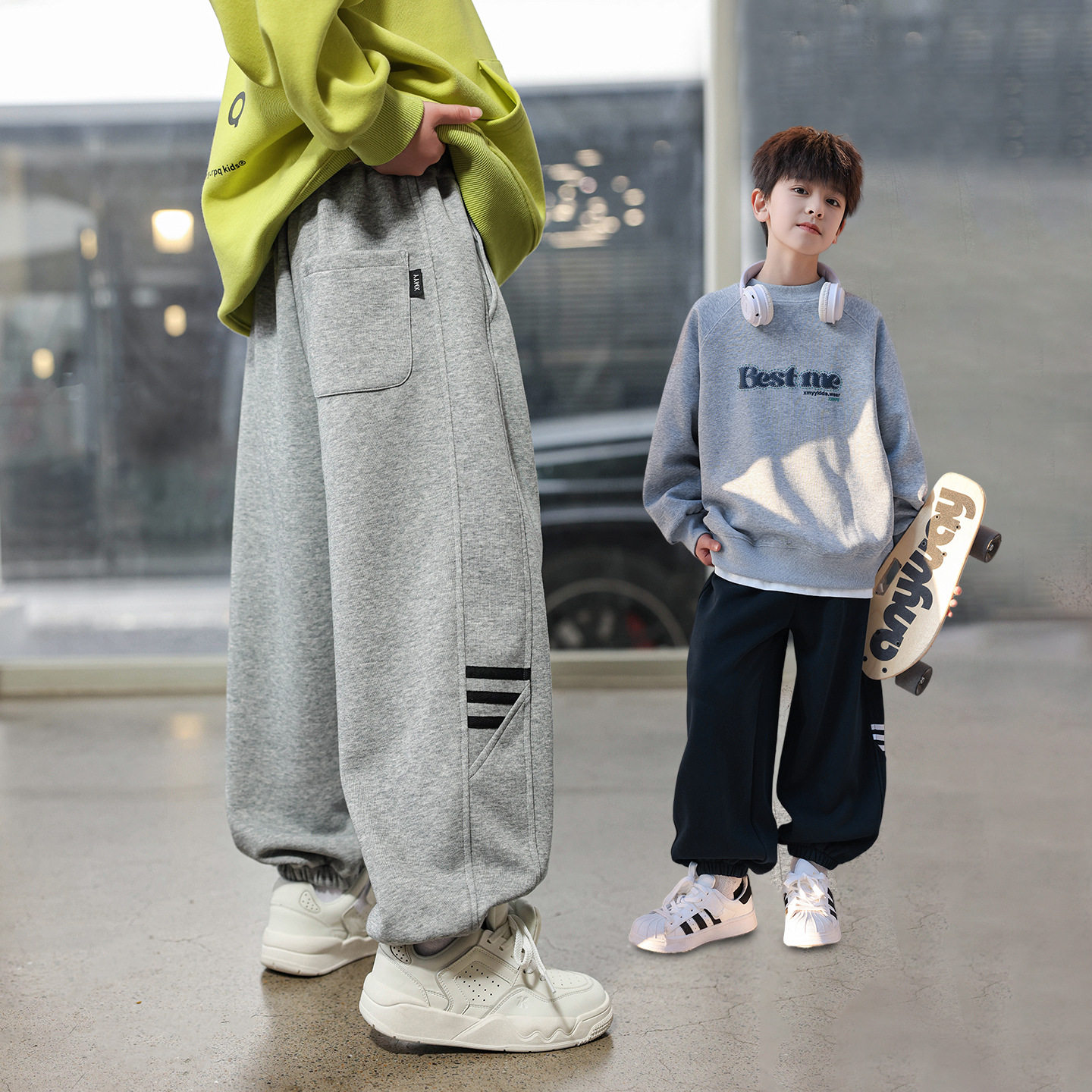 2026春装波拉童装男女童束脚运动裤儿童校裤中大童春季卫裤长裤