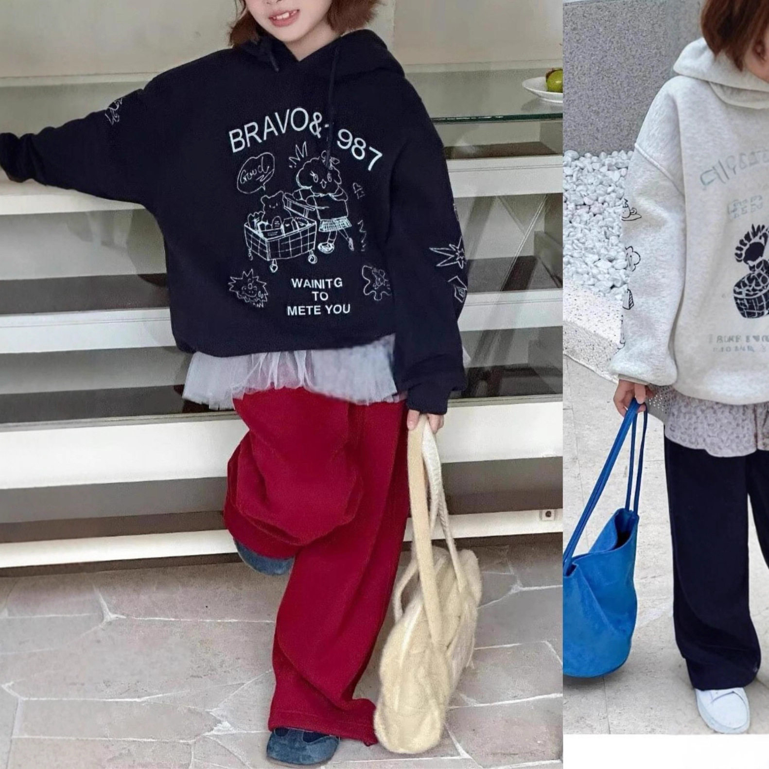 2025冬装波拉童装男女童加绒连帽卫衣儿童中大童加厚一体绒上衣