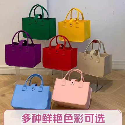 毛毡包手提袋来图定制印logo收纳礼品袋空白现货购物 环保袋 定做