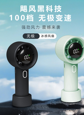 2025年新款无叶小风扇便携桌面办公室家用数显智能typce充电涡轮