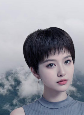 假发女全头套仿真人发丝中老年妈妈款短直发假发套短款可水洗