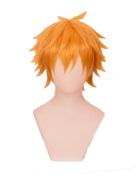 火影忍者佩恩cos假发动漫造型毛坯工厂现货橙色短款全头套可水洗