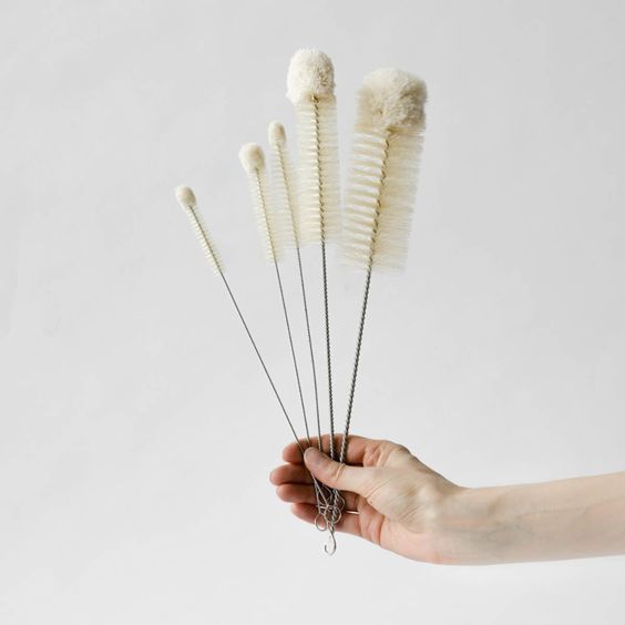 瓶刷5件套德国Redecker杯刷鬃毛刷头奶瓶刷长柄细长毛刷清洁神器