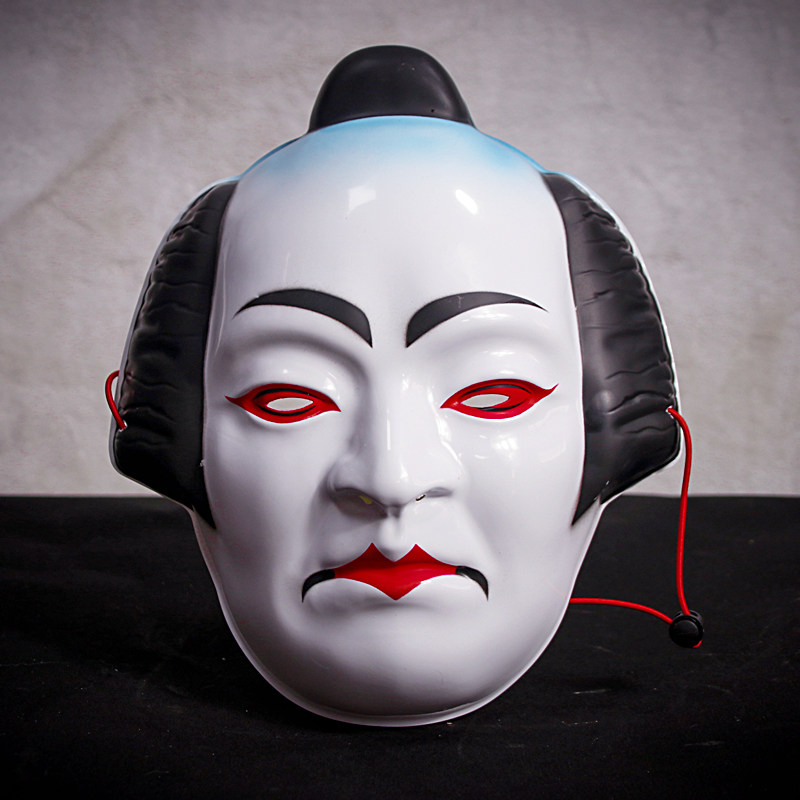 日式歌舞伎艺伎表演全脸成人男女pvc节庆装扮面具
