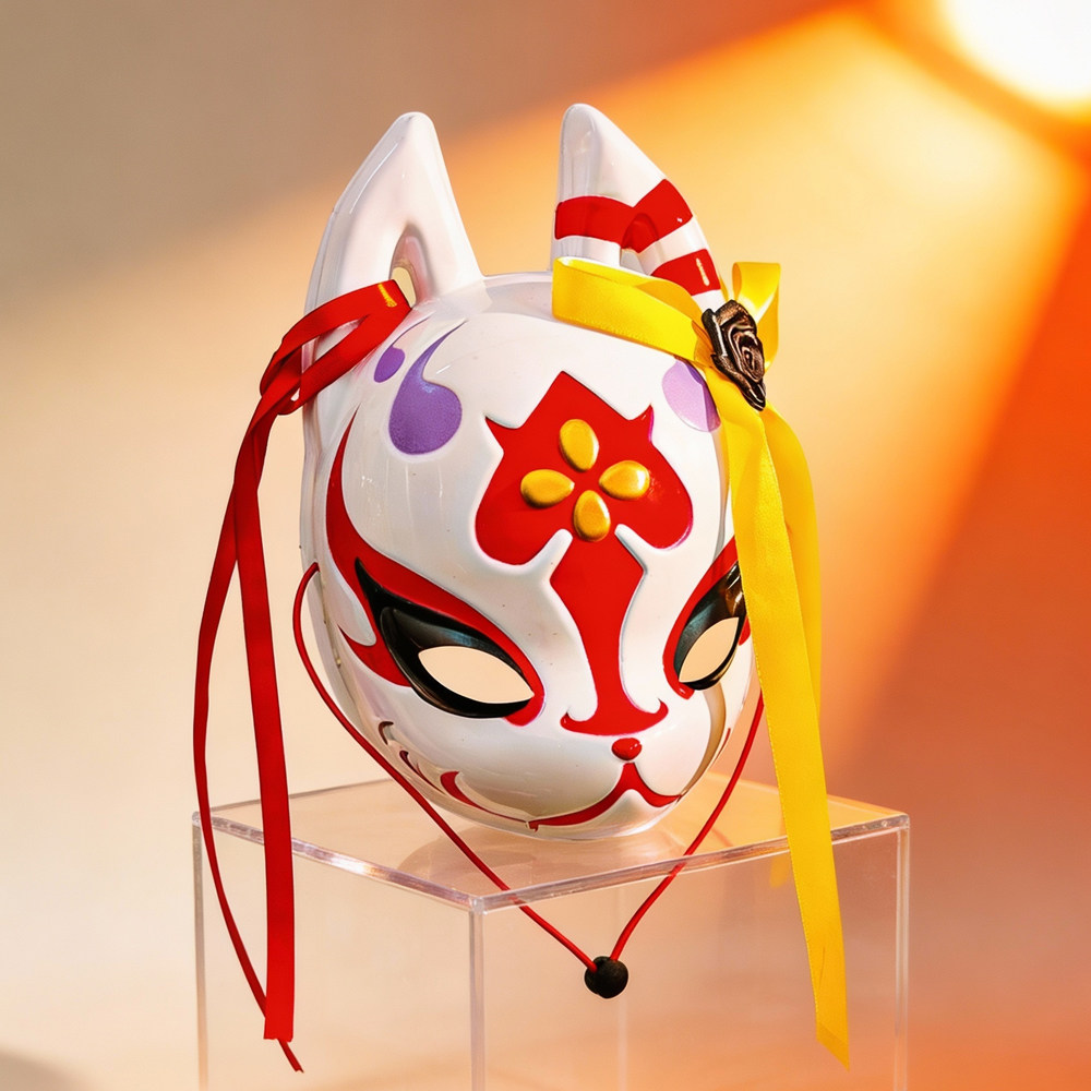 玉藻狐日式狐狸面具cosplay动漫面具儿童成人头套面具舞会面具